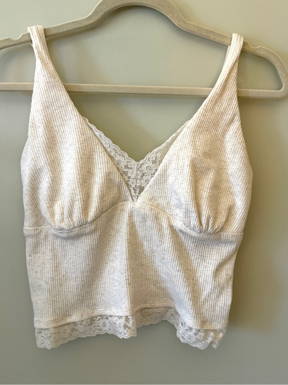 DD-CUP/Curvy Fit Lace-Trim Ribbed Lounge Bralette Cami